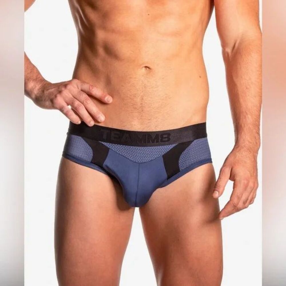 Mens Small Aerial Mesh Brief by TeamM8 in Indigo - NWT